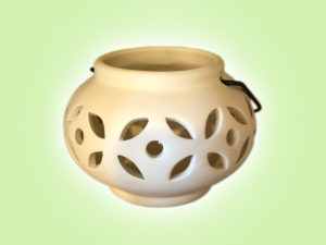 Keramik zuhausemalen.de | Kleines Windlicht rund( Farbgröße S) Allerlei Utensilien